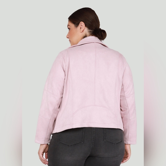 [X & 1X] NWT DEX Plus Moto Jacket - Pink Petal - Picture 3 of 16